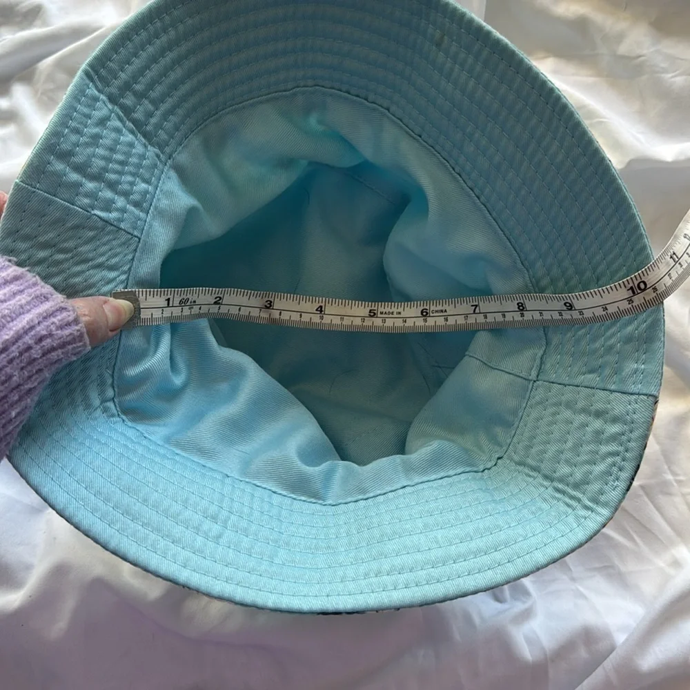 Daisy Print Teal Bucket Hat